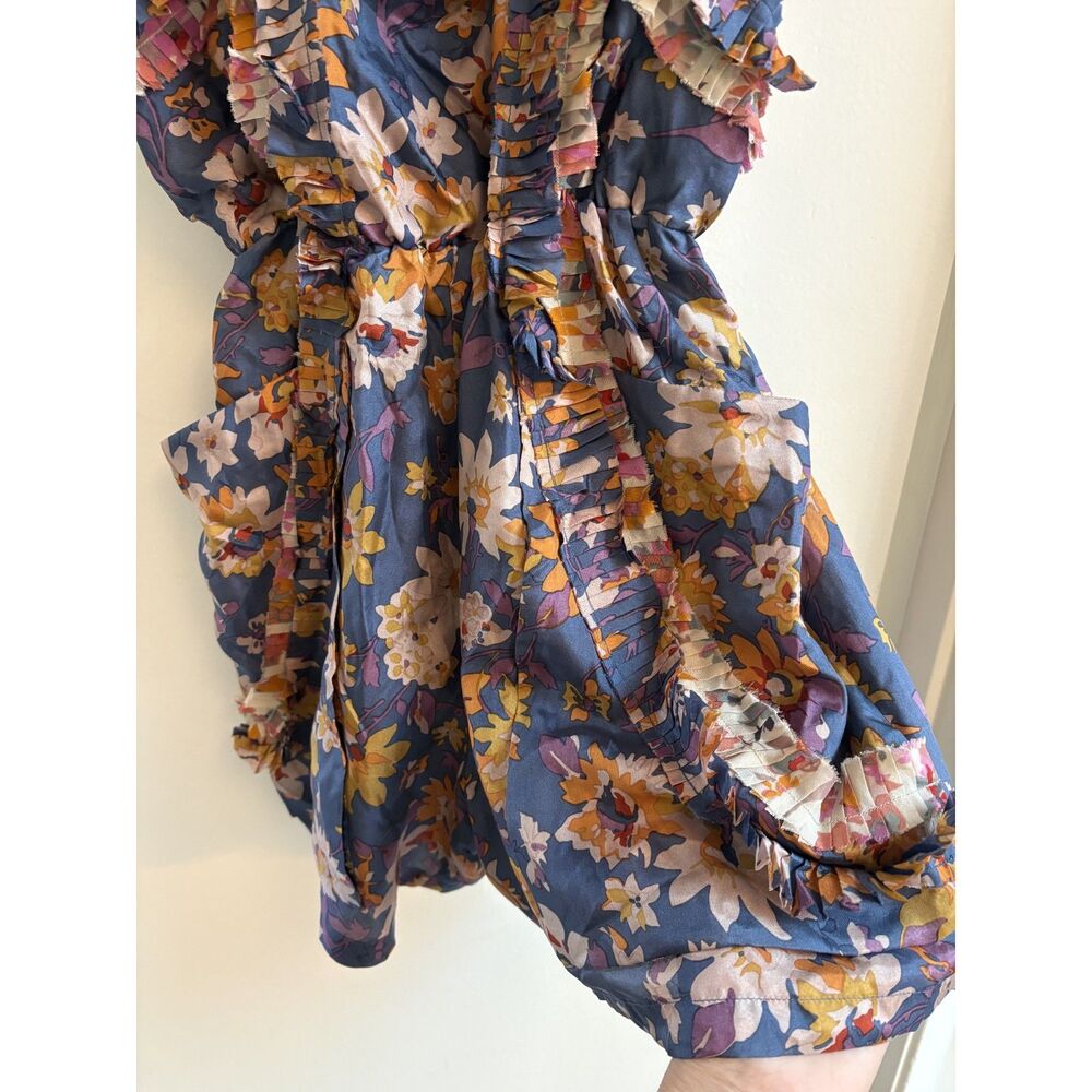 Sachin + Babi Rory Silk Floral Romper Boho Ruffle Luxe Designer Summer Playsuit - Picture 10 of 10